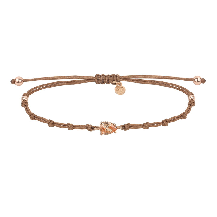 Polsera fil nailon, plata i circonita | 000840014