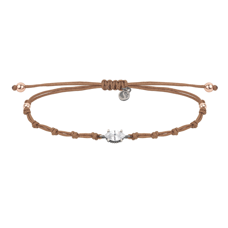 Polsera fil nailon, plata i circonita | 000840015