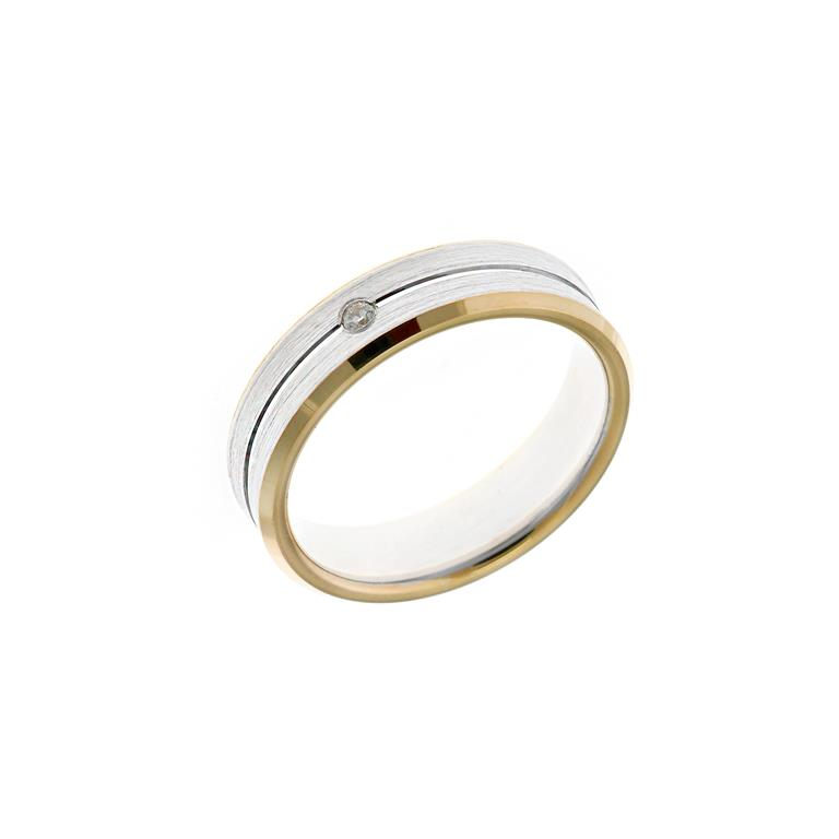Anell de plata rodi mate i bissel daurat | ANPL720270