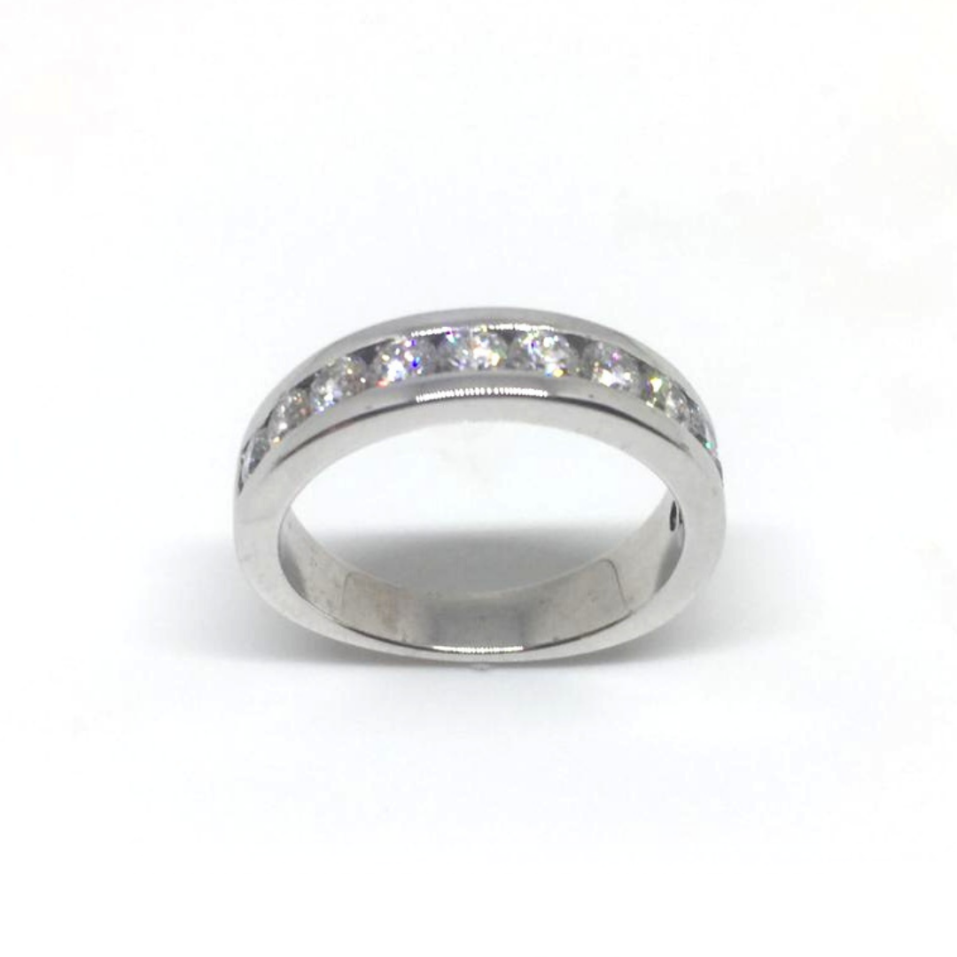 Aliança or blanc i diamants