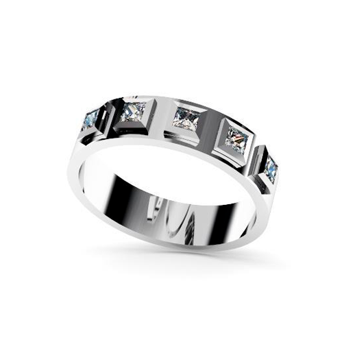 Anell or blanc i diamants