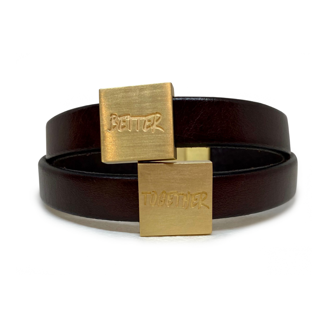 PULSERA PIEL Y ORO AMARILLO