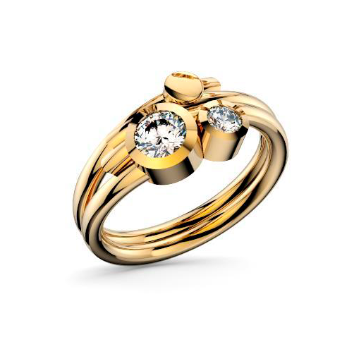 Anell or groc i diamants