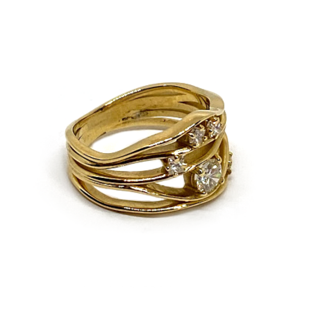 ANELL OR GROC I DIAMANTS