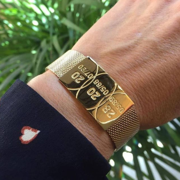 PULSERA ORO AMARILLO CON GRABADO