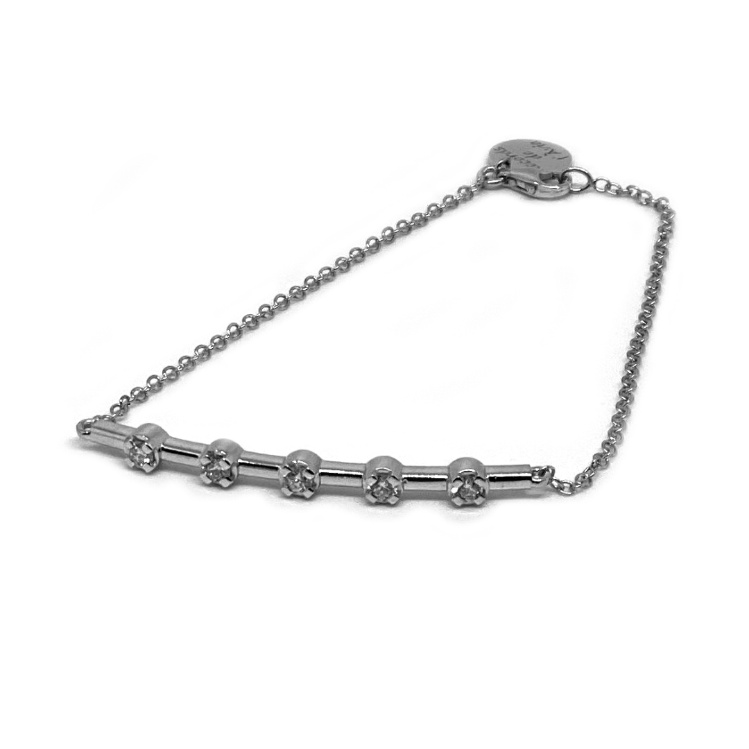 PULSERA DE ORO BLANCO CON DIAMANTES ÉTICOS