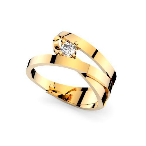 Anell or groc i diamants