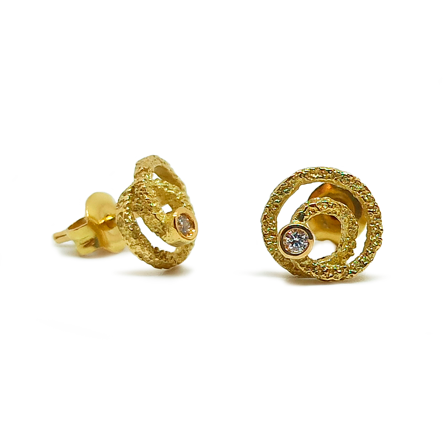 Arracades or groc i diamants