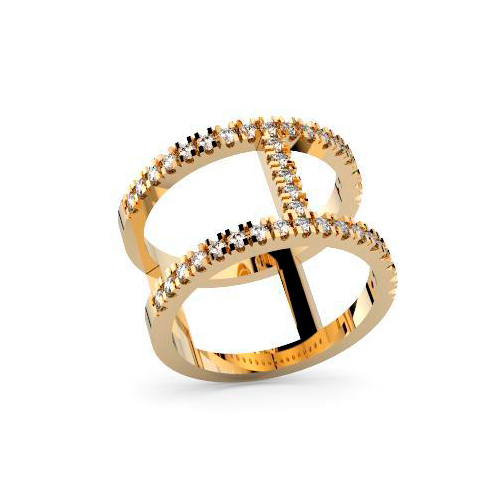 Anell or groc i diamants