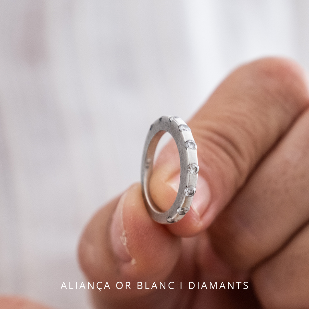 ALIANÇA DE COMPROMÍS OR BLANC I DIAMANTS 