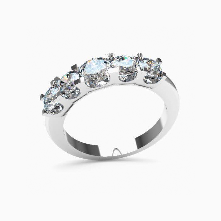 Anell or blanc i diamants