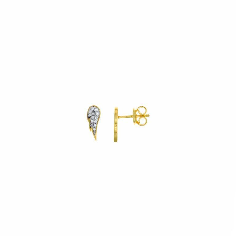 Pendientes de plata chapada en oro amarillo y circonita | AROR720241
