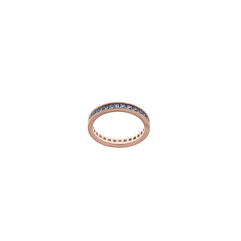 Anell de plata xapat en or rosa i circonita | 000720124