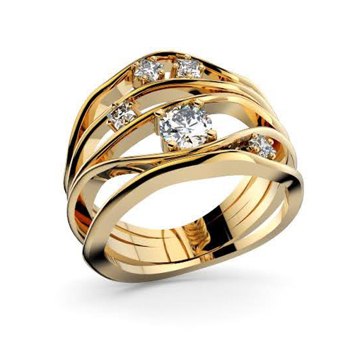 Anell or groc i diamants