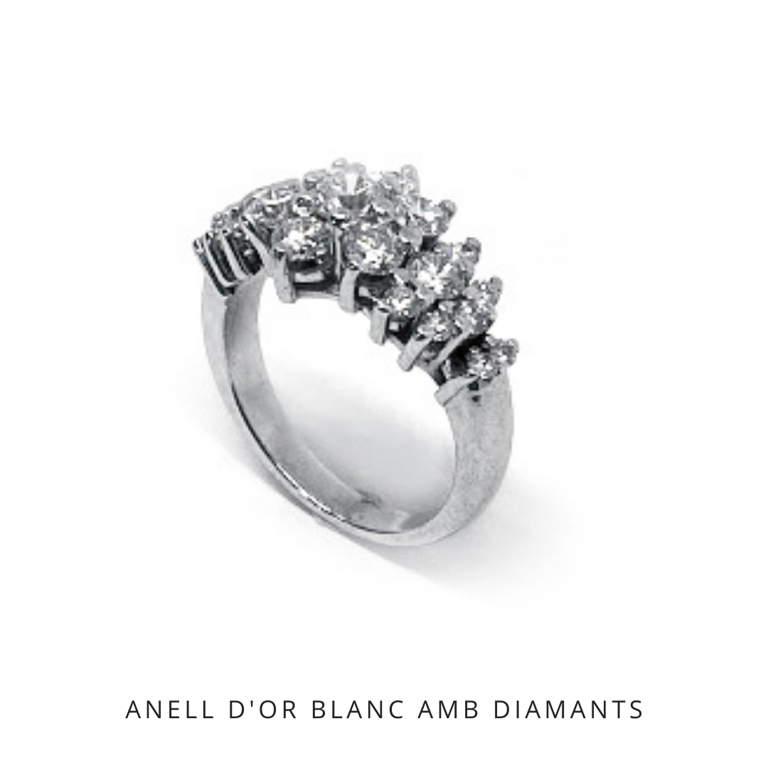 ANELL OR BLANC AMB DIAMANTS 
