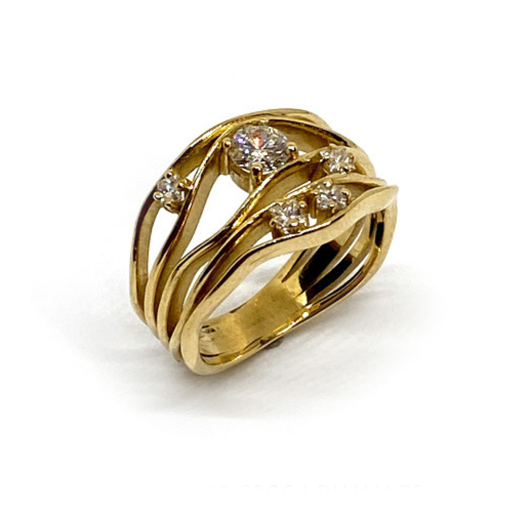 ANELL OR GROC I DIAMANTS 