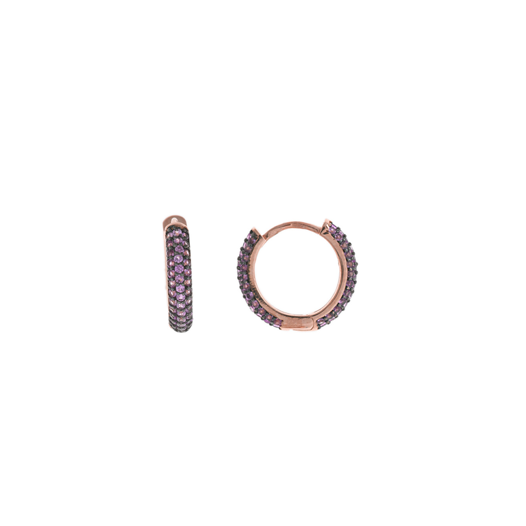Pendientes de plata chapada oro rosa y circonitas | AROR720094