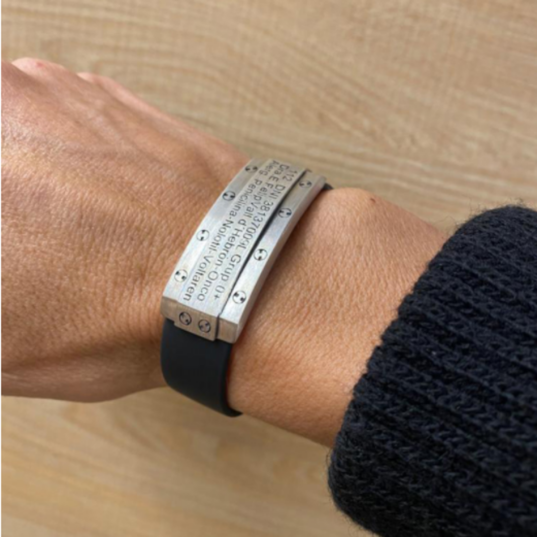 PULSERA PLATA DE LEY CON CAUCHO